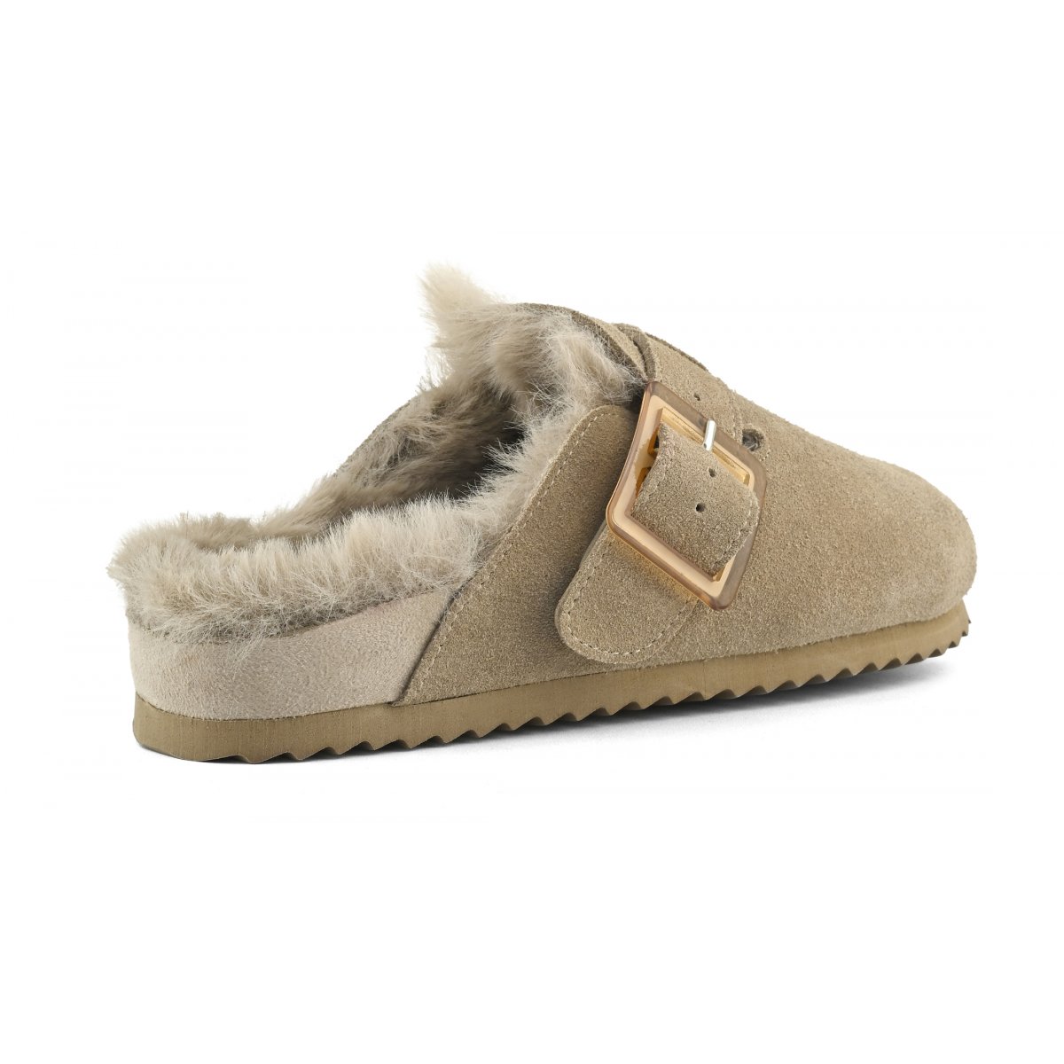 Sabots en cuir avec doublure en fourrure