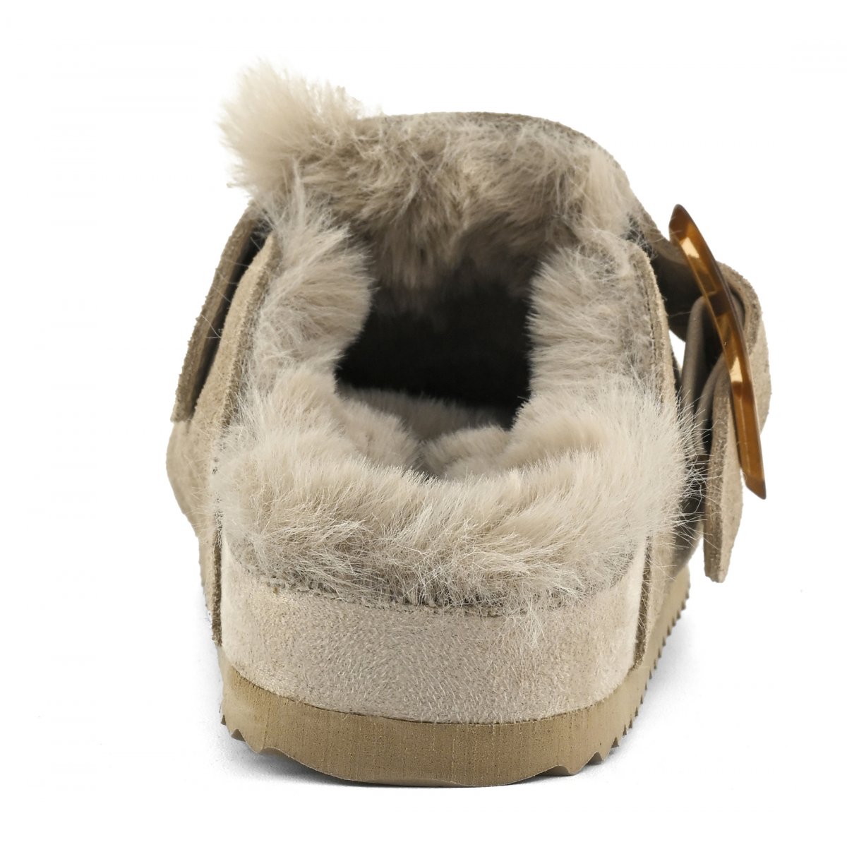 Sabots en cuir avec doublure en fourrure