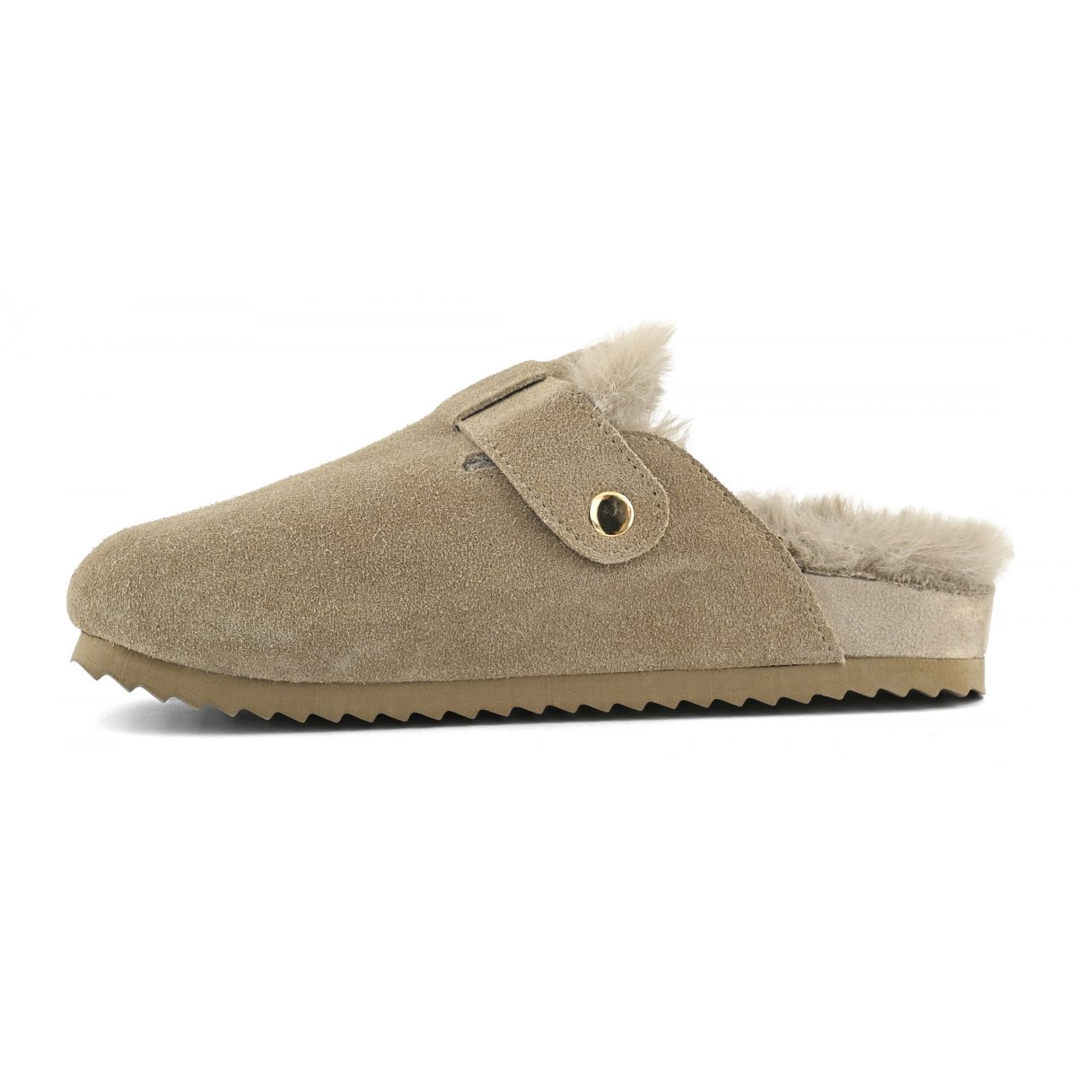 Sabots en cuir avec doublure en fourrure
