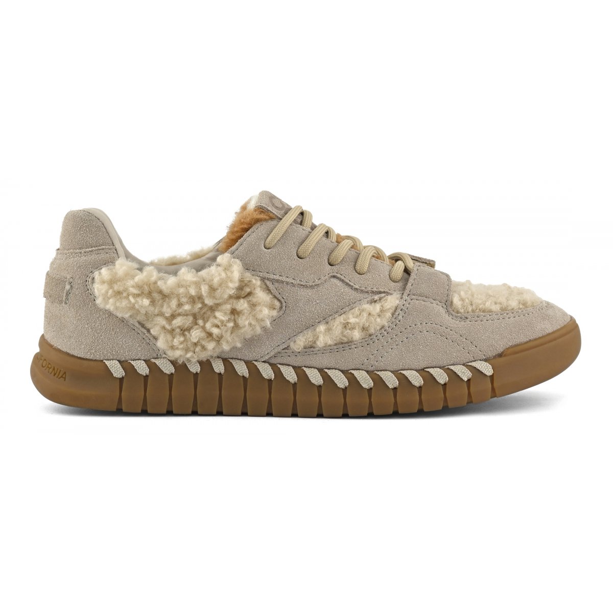 Baskets en daim et fourrure teddy