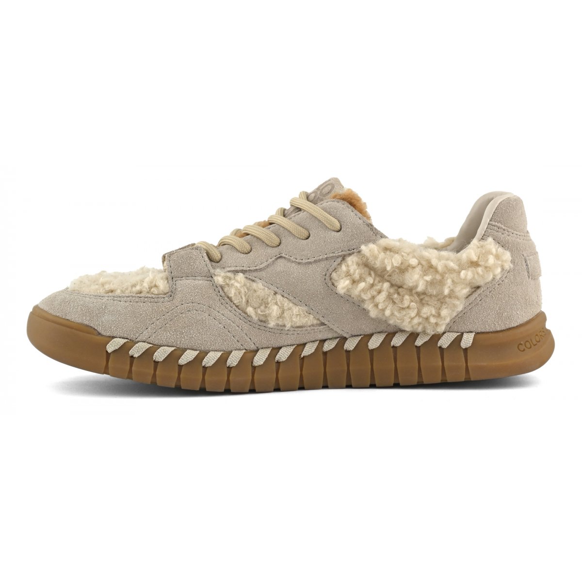 Baskets en daim et fourrure teddy