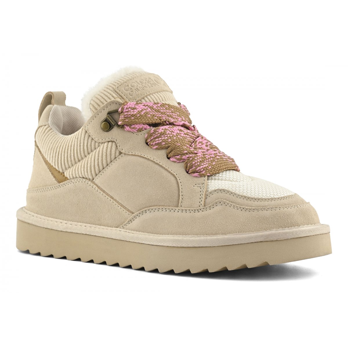 Baskets en daim avec maxi lacets