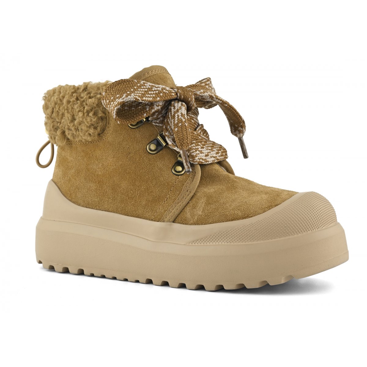Bottes à lacets à semelle monobloc
