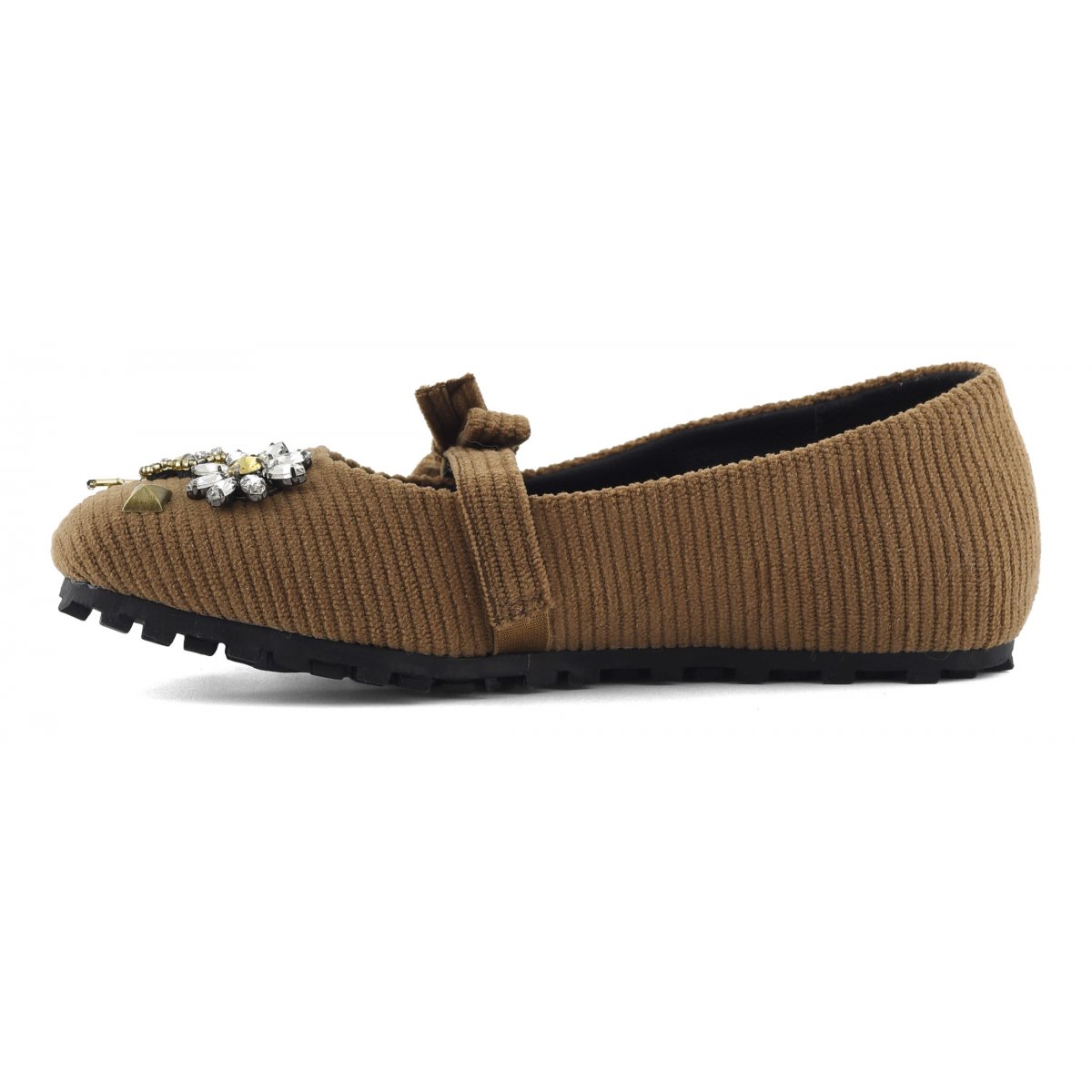 Velvet & patches ballet shoe