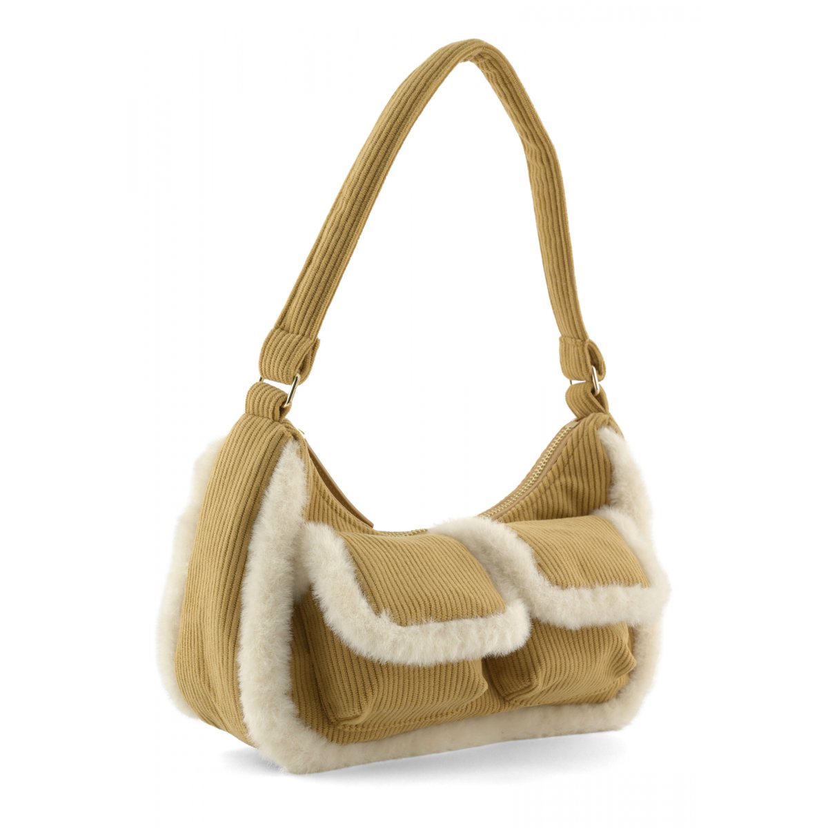 Mini corduroy sherpa bag