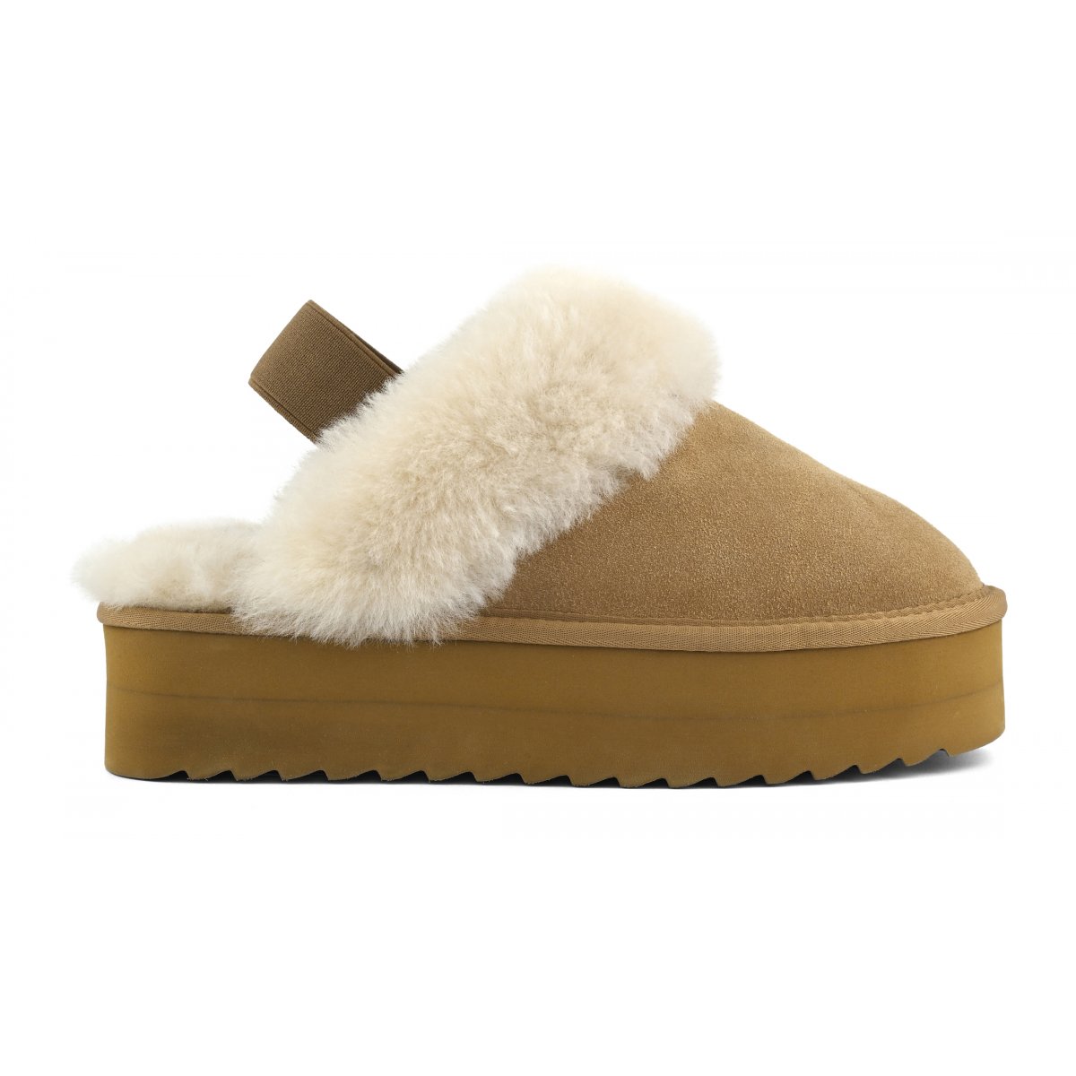Chaussons à plateforme en peau de mouton