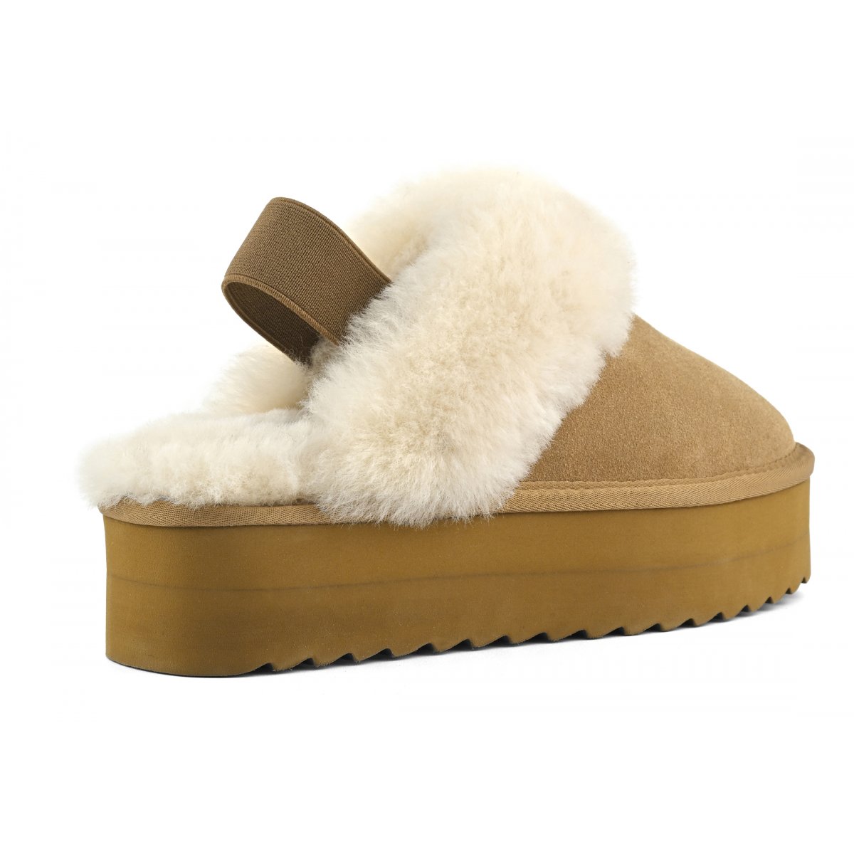 Chaussons à plateforme en peau de mouton