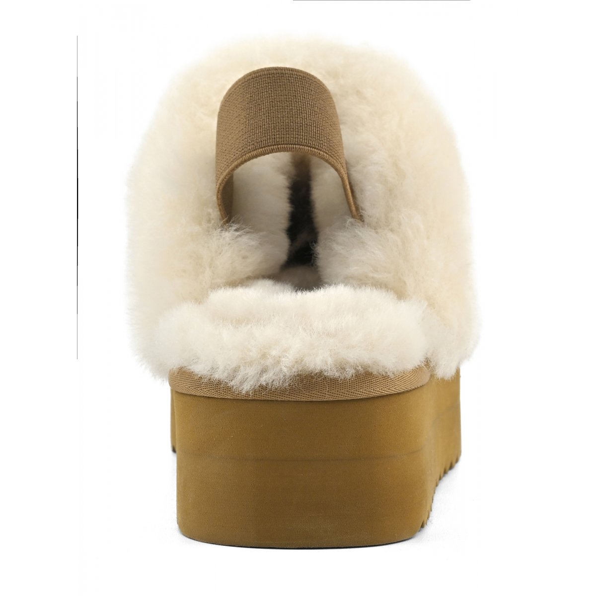 Chaussons à plateforme en peau de mouton