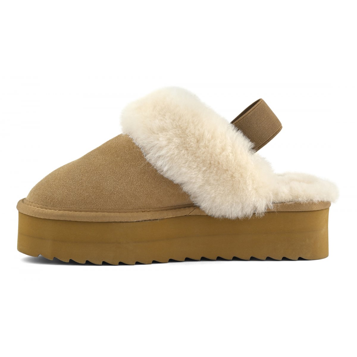 Chaussons à plateforme en peau de mouton