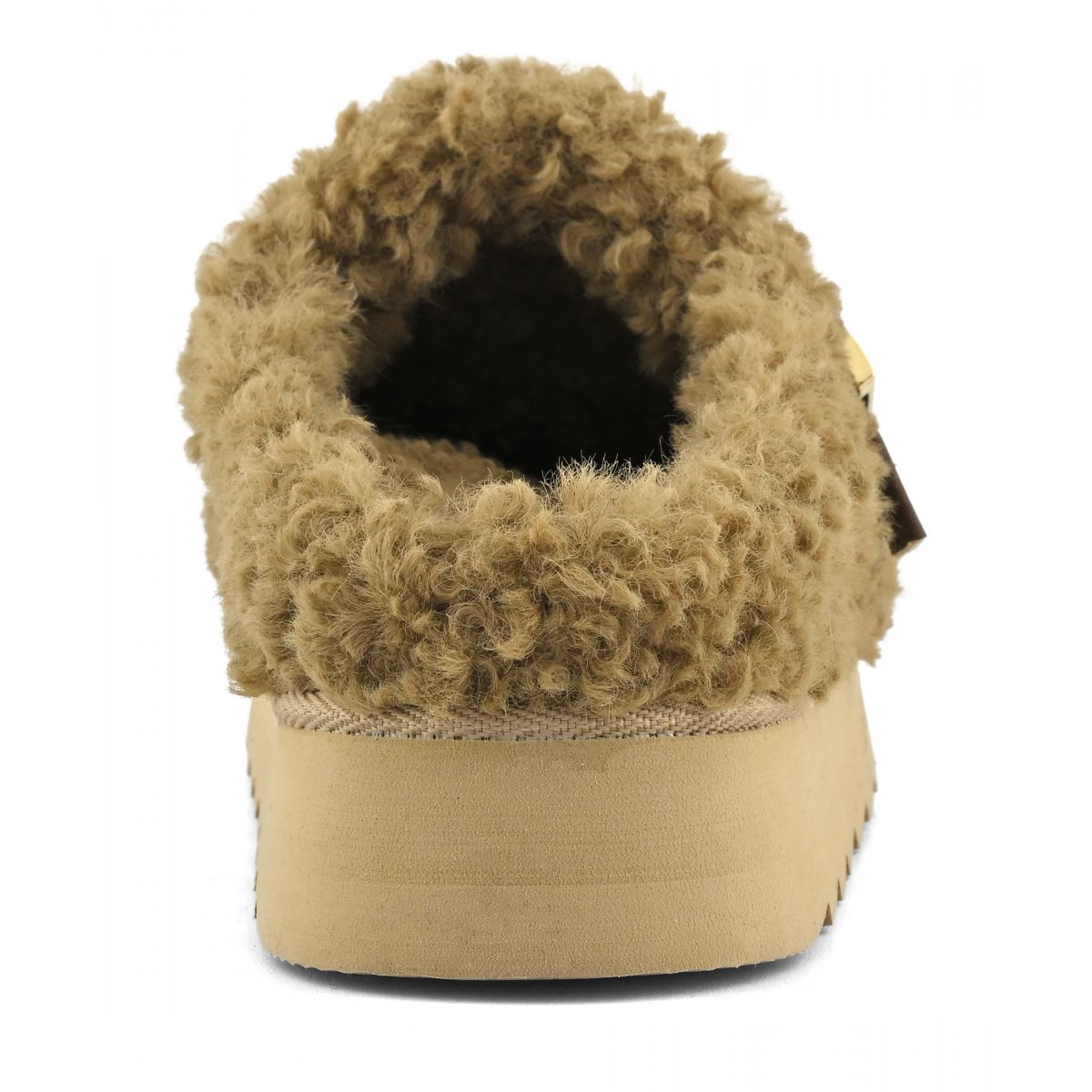 Plateforme sabot en fourrure teddy