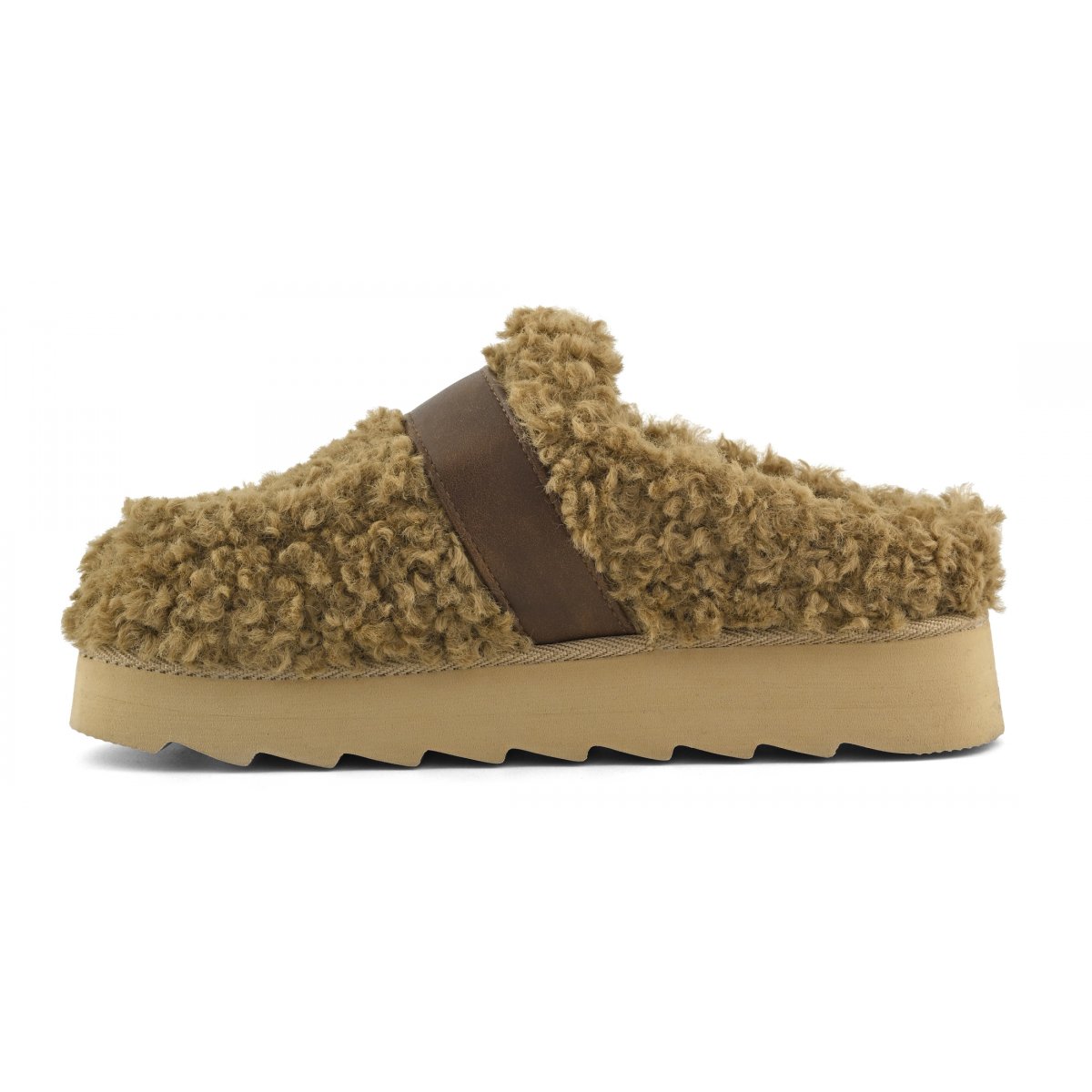 Plateforme sabot en fourrure teddy