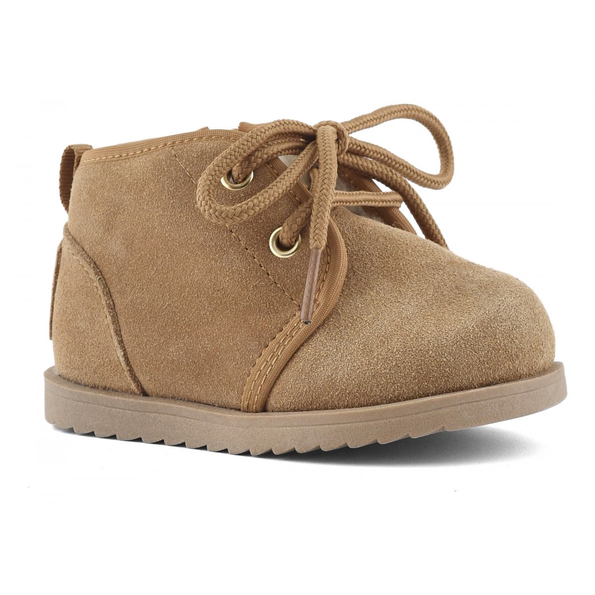Laced boot in suede