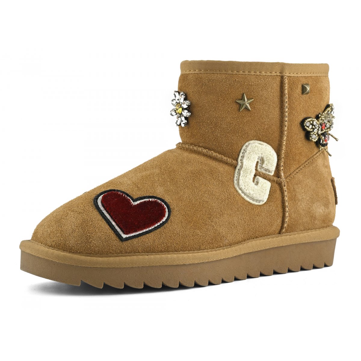 Botte d'hiver en daim avec patch