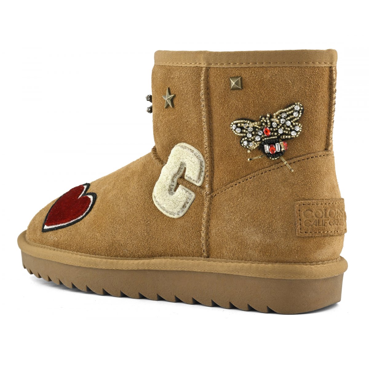 Botte d'hiver en daim avec patch