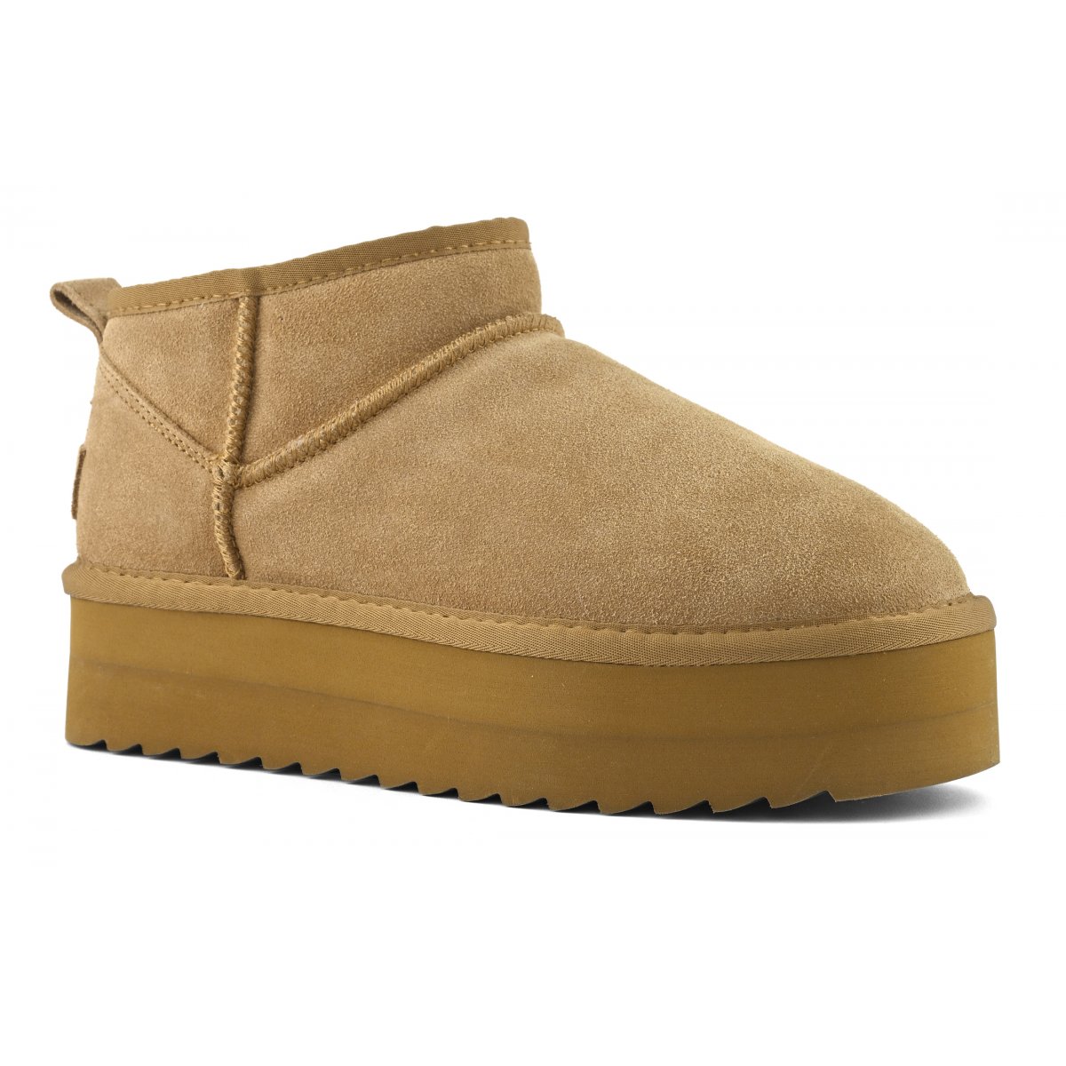 Bottines plateforme en cuir suédé