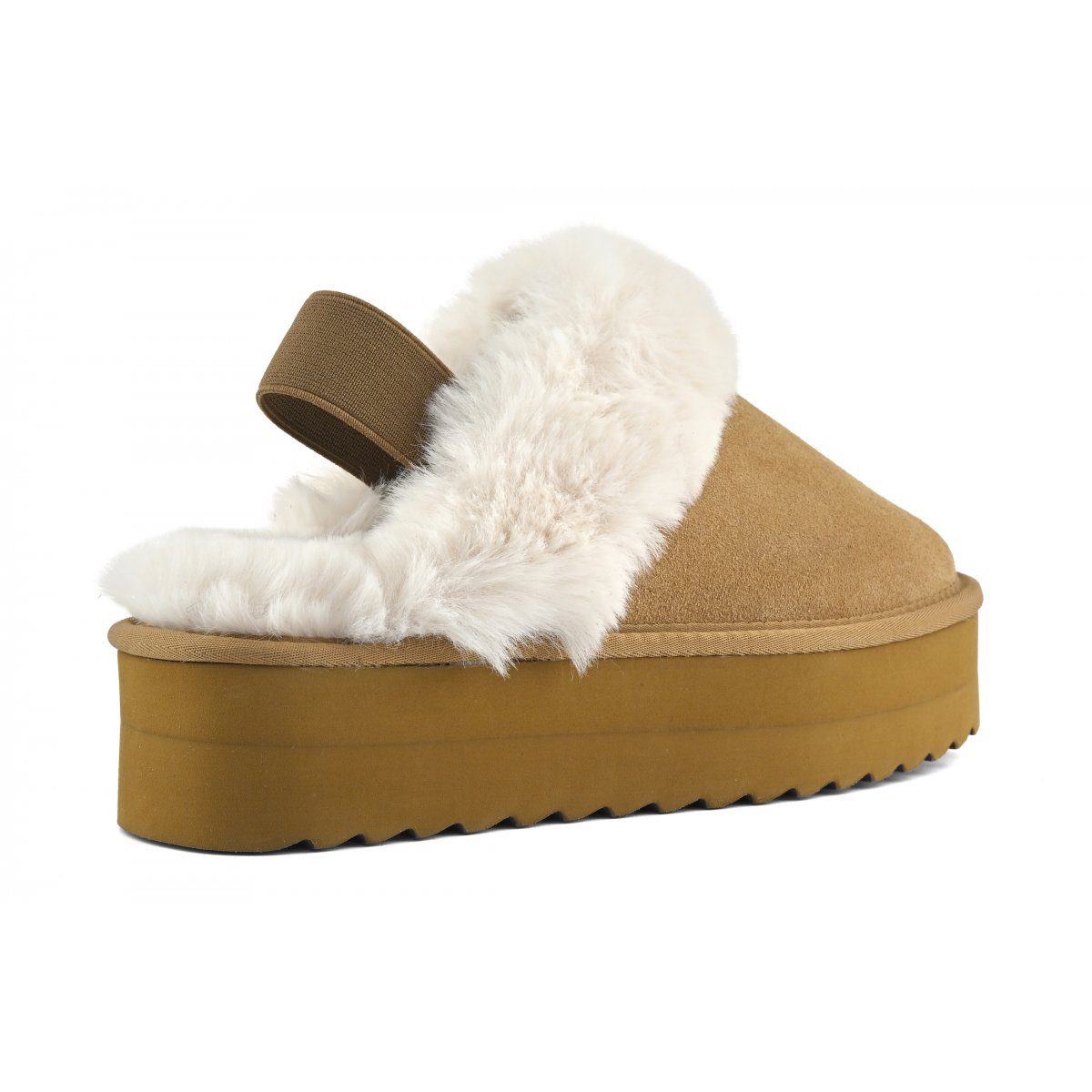 Chaussons à plateau en fourrure