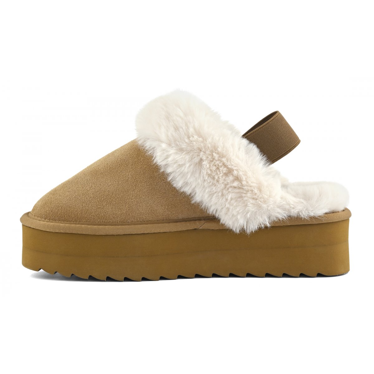 Chaussons à plateau en fourrure