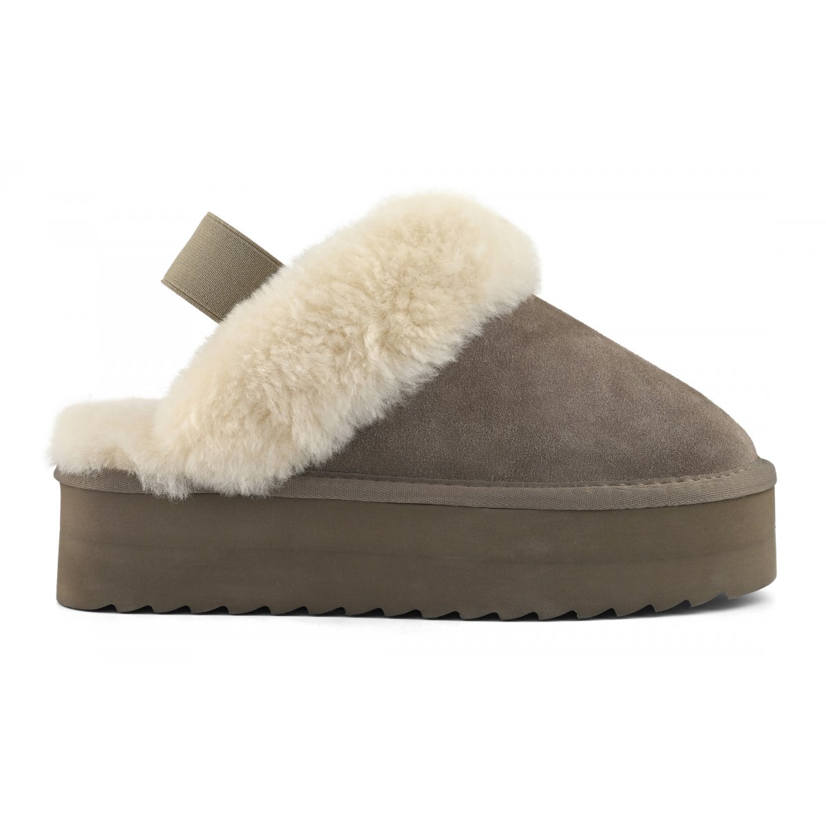 Chaussons à plateforme en peau de mouton