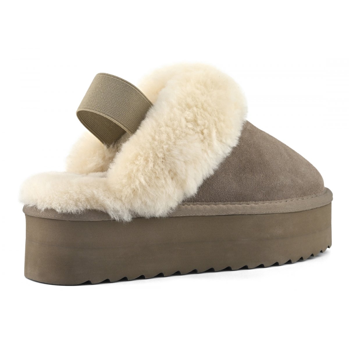 Chaussons à plateforme en peau de mouton