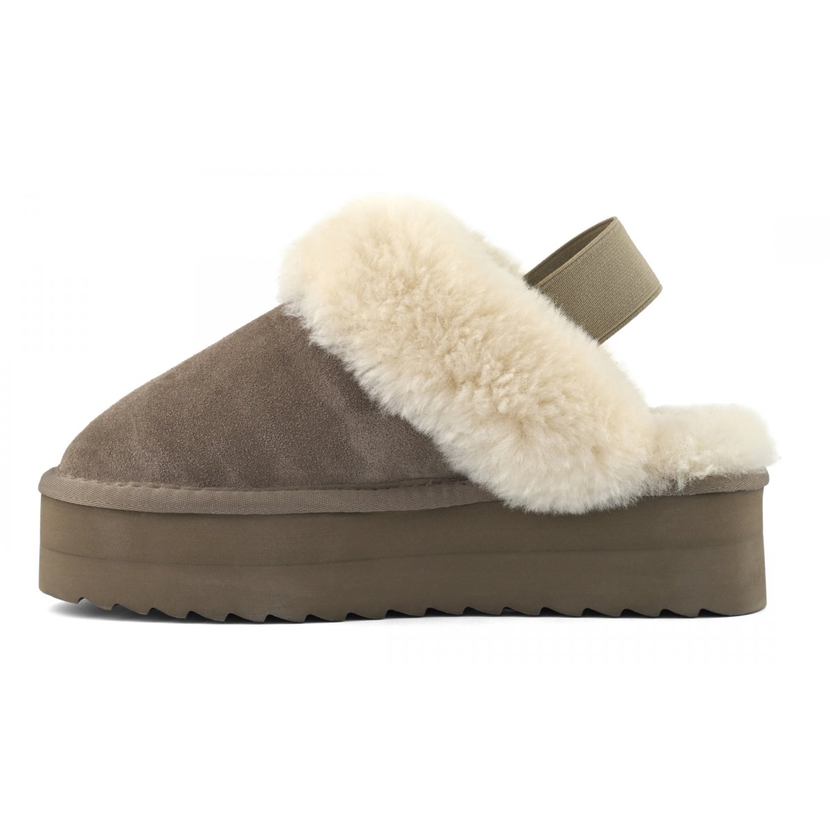 Chaussons à plateforme en peau de mouton