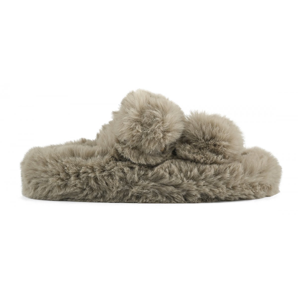 Chaussons ouverts façon mule en fourrure