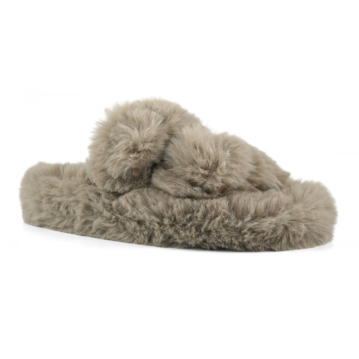 Chaussons ouverts façon mule en fourrure