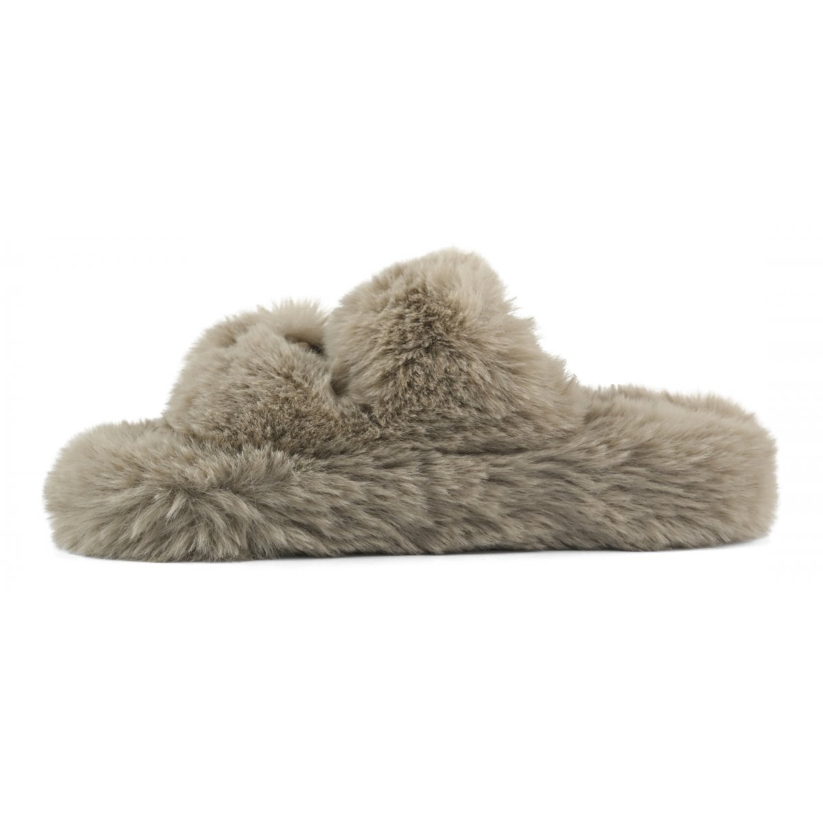 Chaussons ouverts façon mule en fourrure