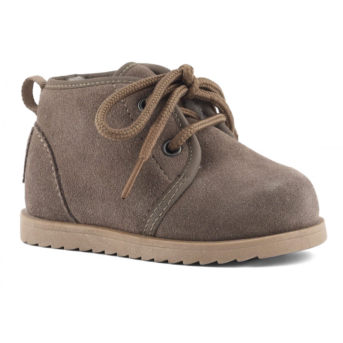 Laced boot in suede