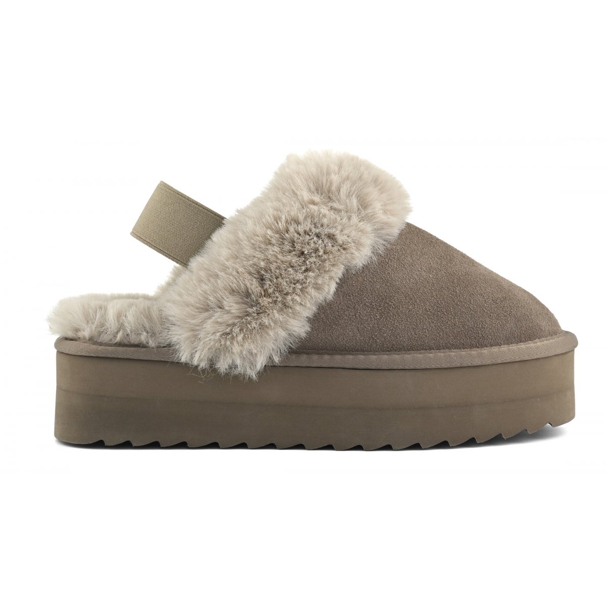 Chaussons à plateau en fourrure