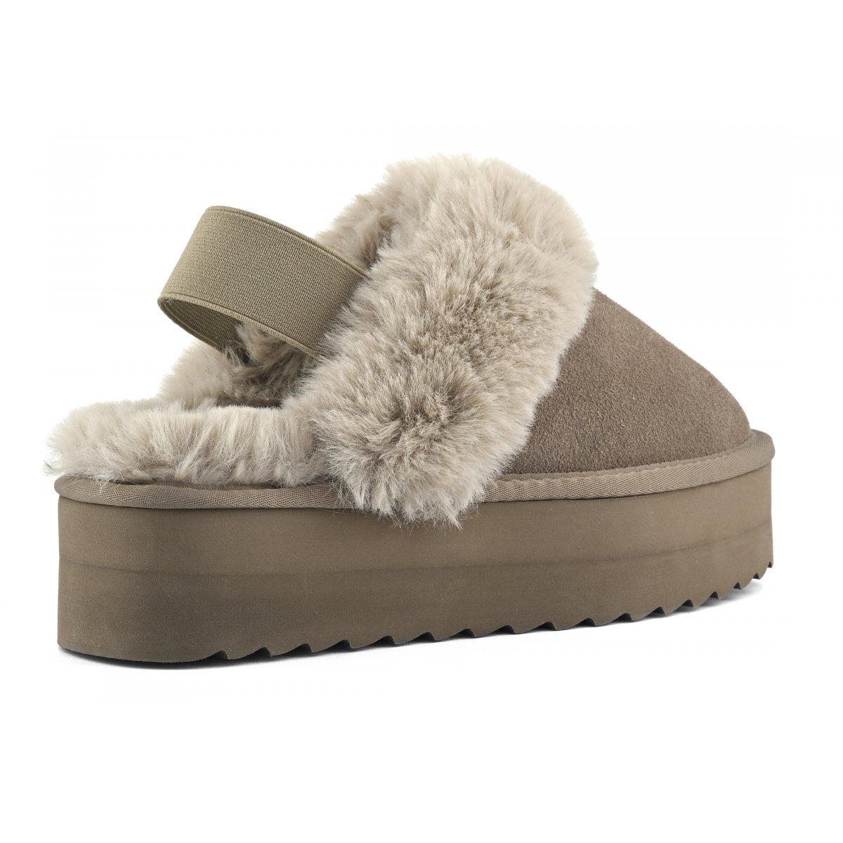 Chaussons à plateau en fourrure