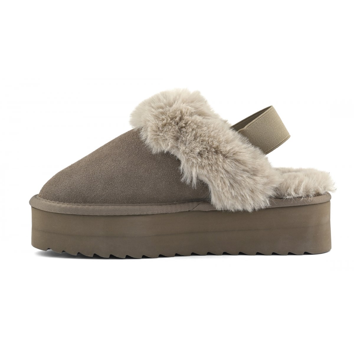 Chaussons à plateau en fourrure
