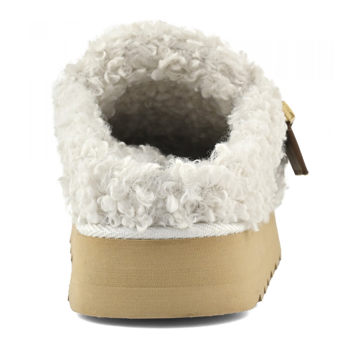 Plateforme sabot en fourrure teddy