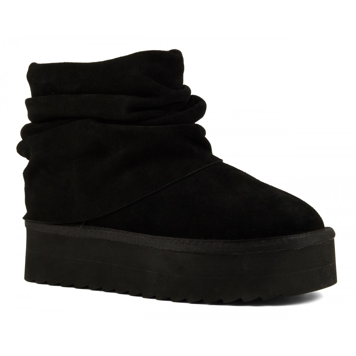 YURO - Botte plateforme en cuir souple