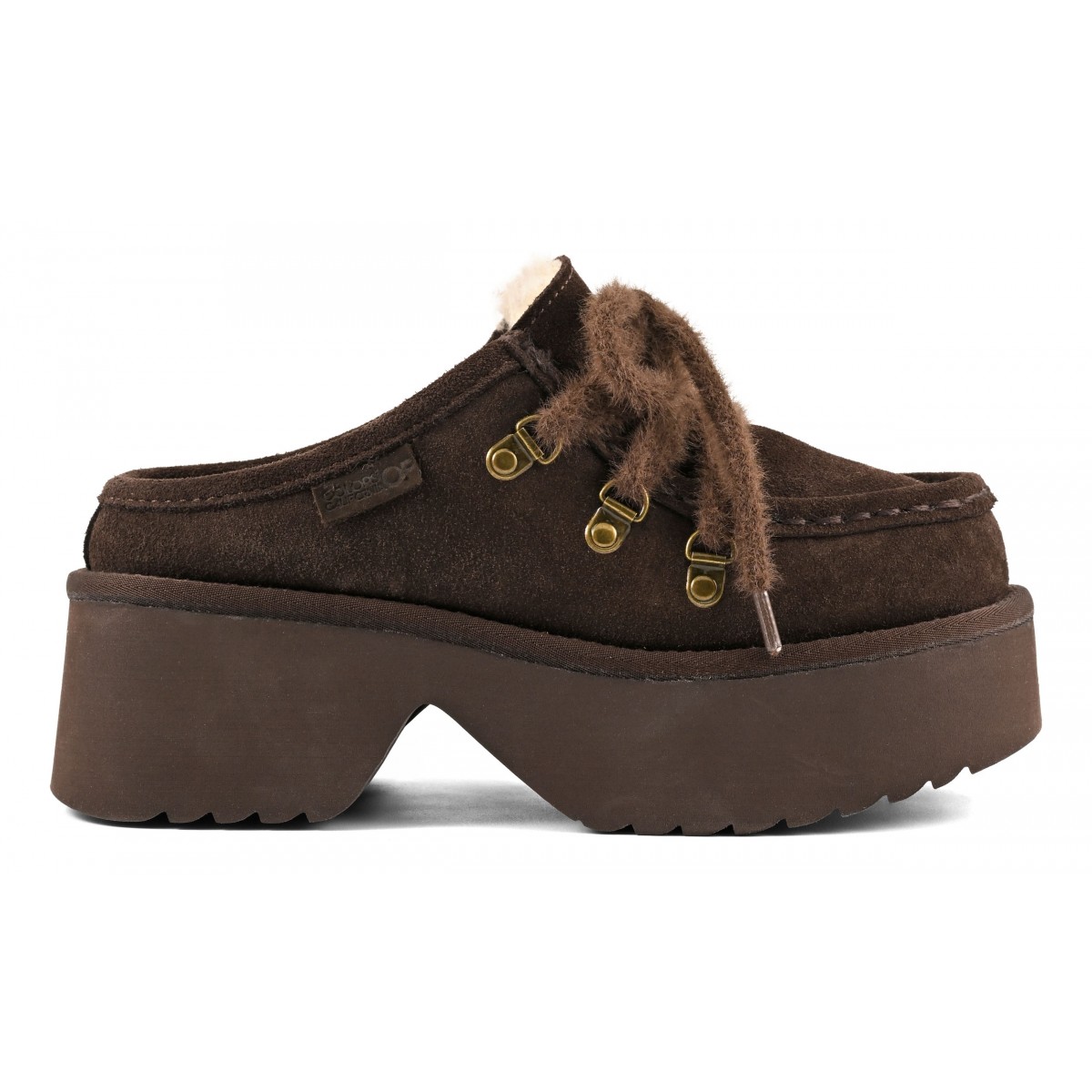 HELEN - Sabot plateforme en cuir suede