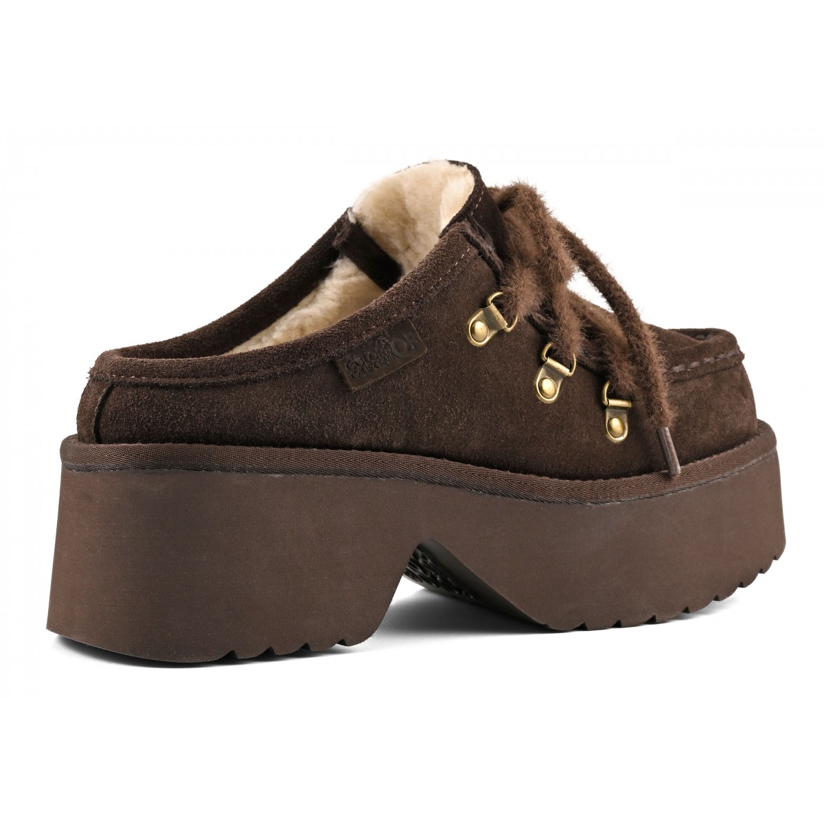 HELEN - Sabot plateforme en cuir suede