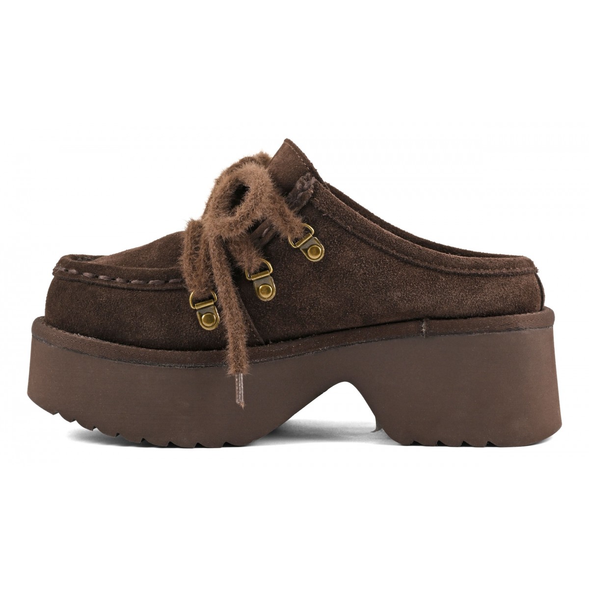 HELEN - Sabot plateforme en cuir suede