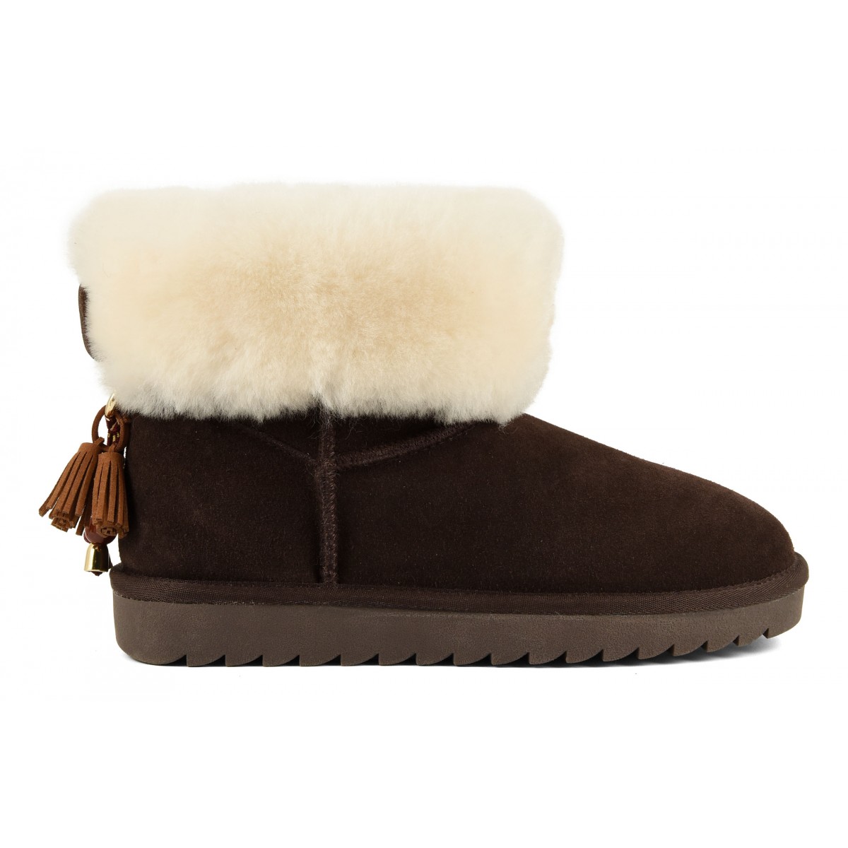 MIWO SHEEPSKIN - Botte en cuir con revers en mouton et accessoire