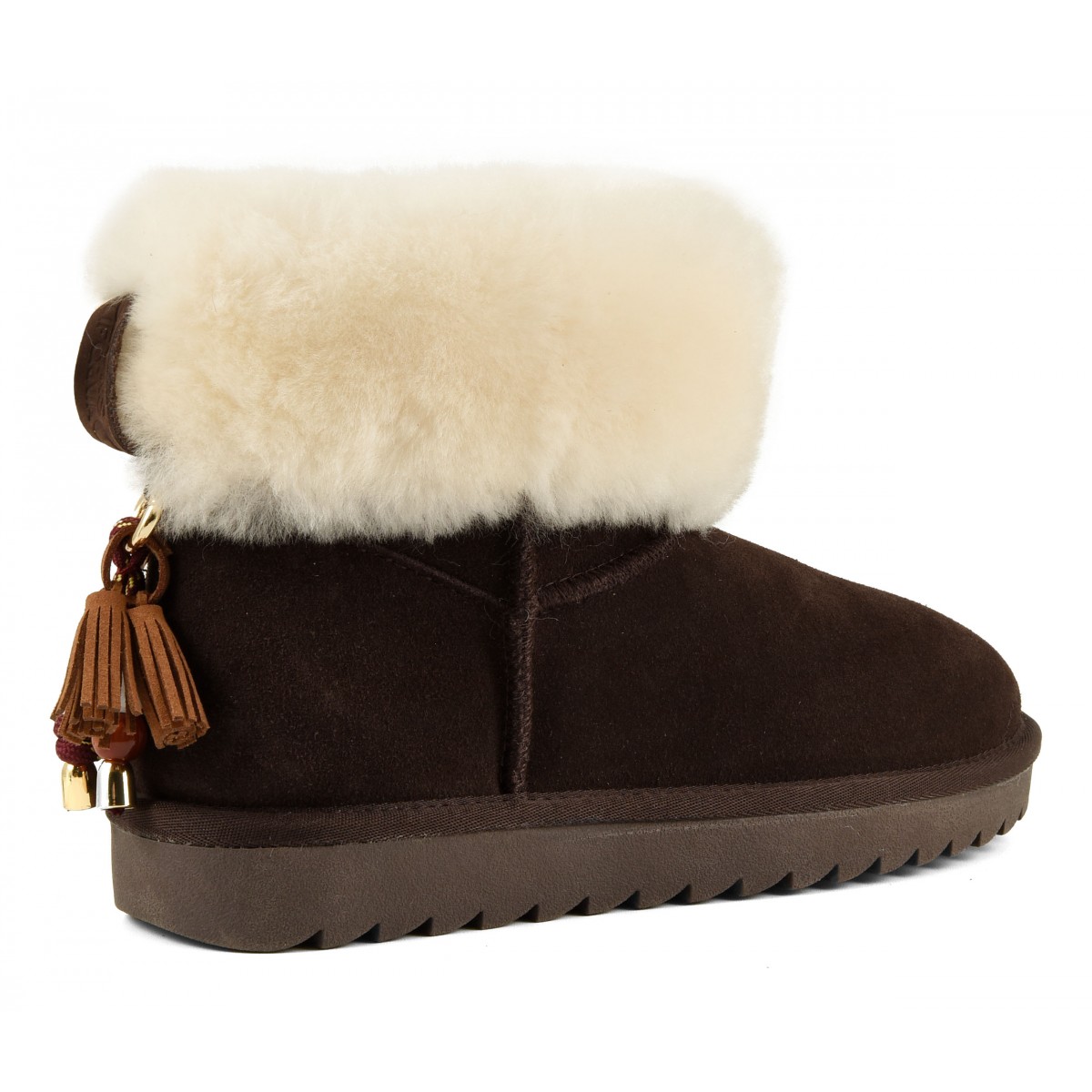 MIWO SHEEPSKIN - Botte en cuir con revers en mouton et accessoire