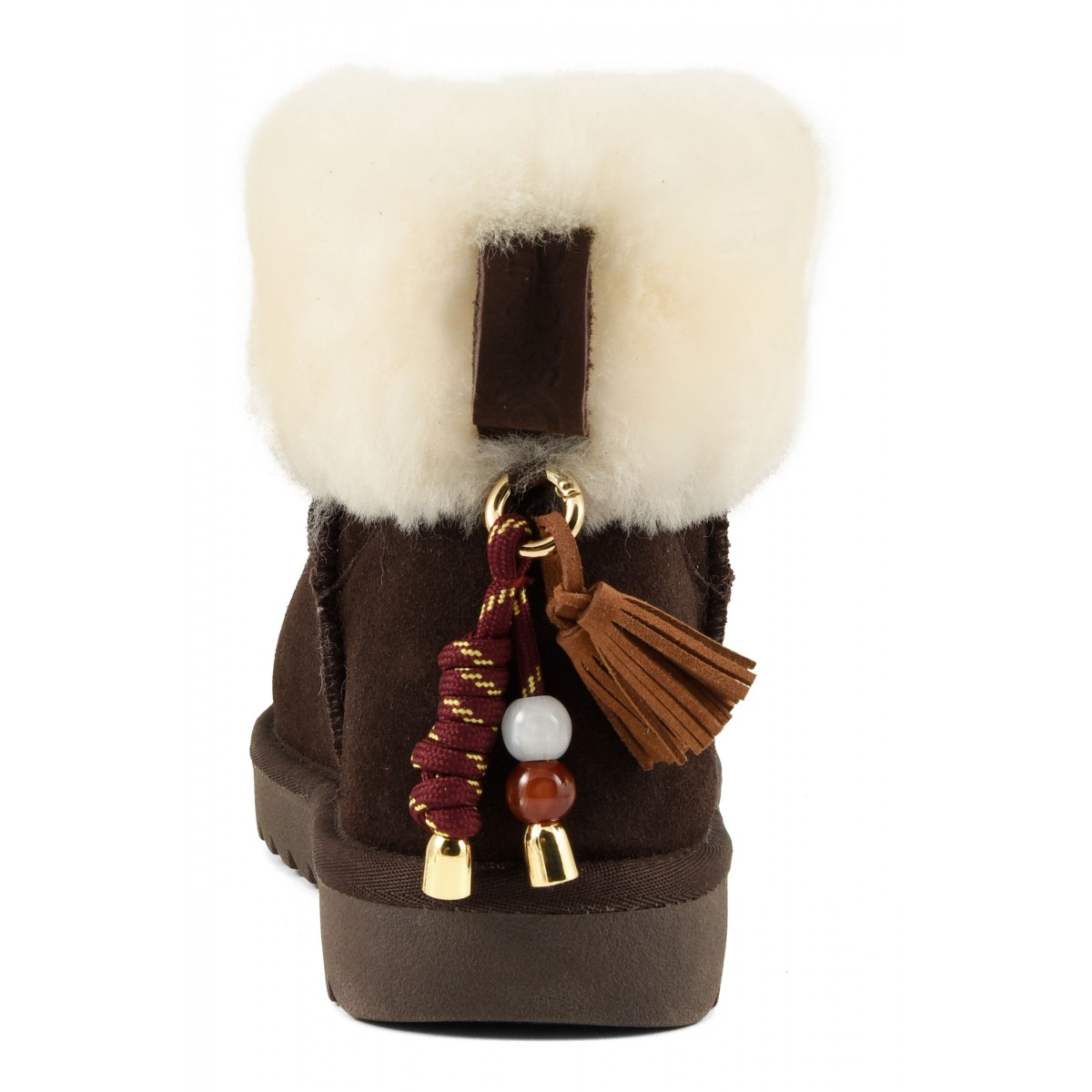 MIWO SHEEPSKIN - Botte en cuir con revers en mouton et accessoire