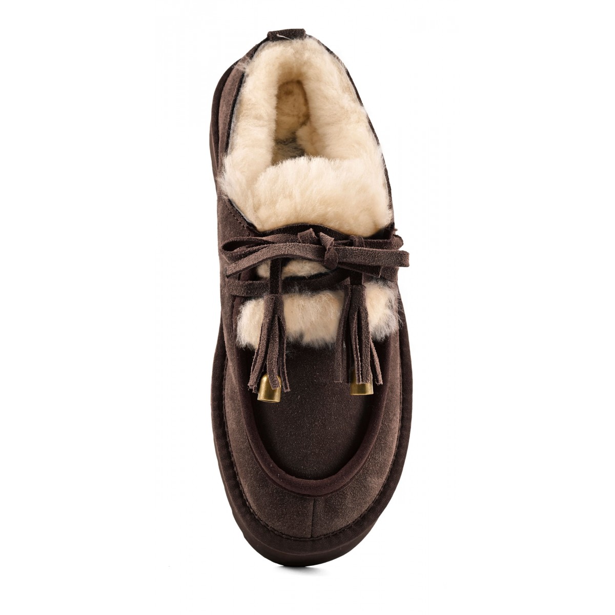 YURO SHEEPSKIN - Sabot plateforme en cuir avec laÃ§age en mouton