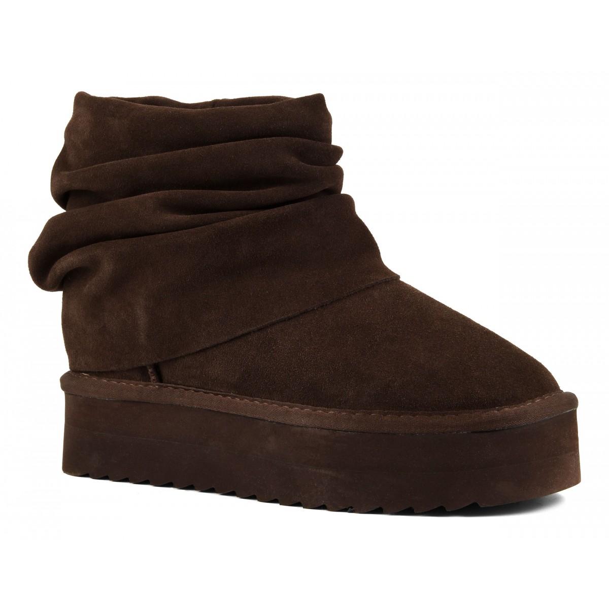 YURO - Botte plateforme en cuir souple