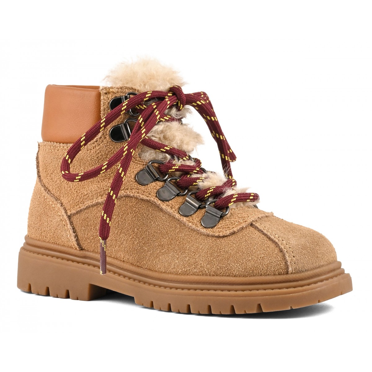 BIXBYK - Chaussure de randonnÃ©e en daim avec fourrure