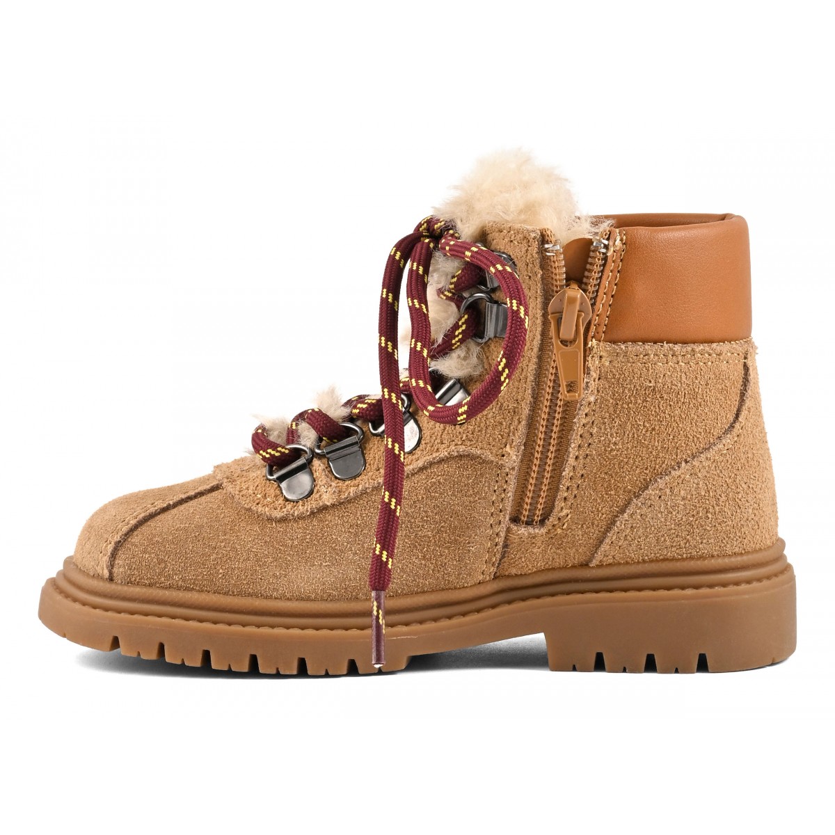 BIXBYK - Chaussure de randonnÃ©e en daim avec fourrure