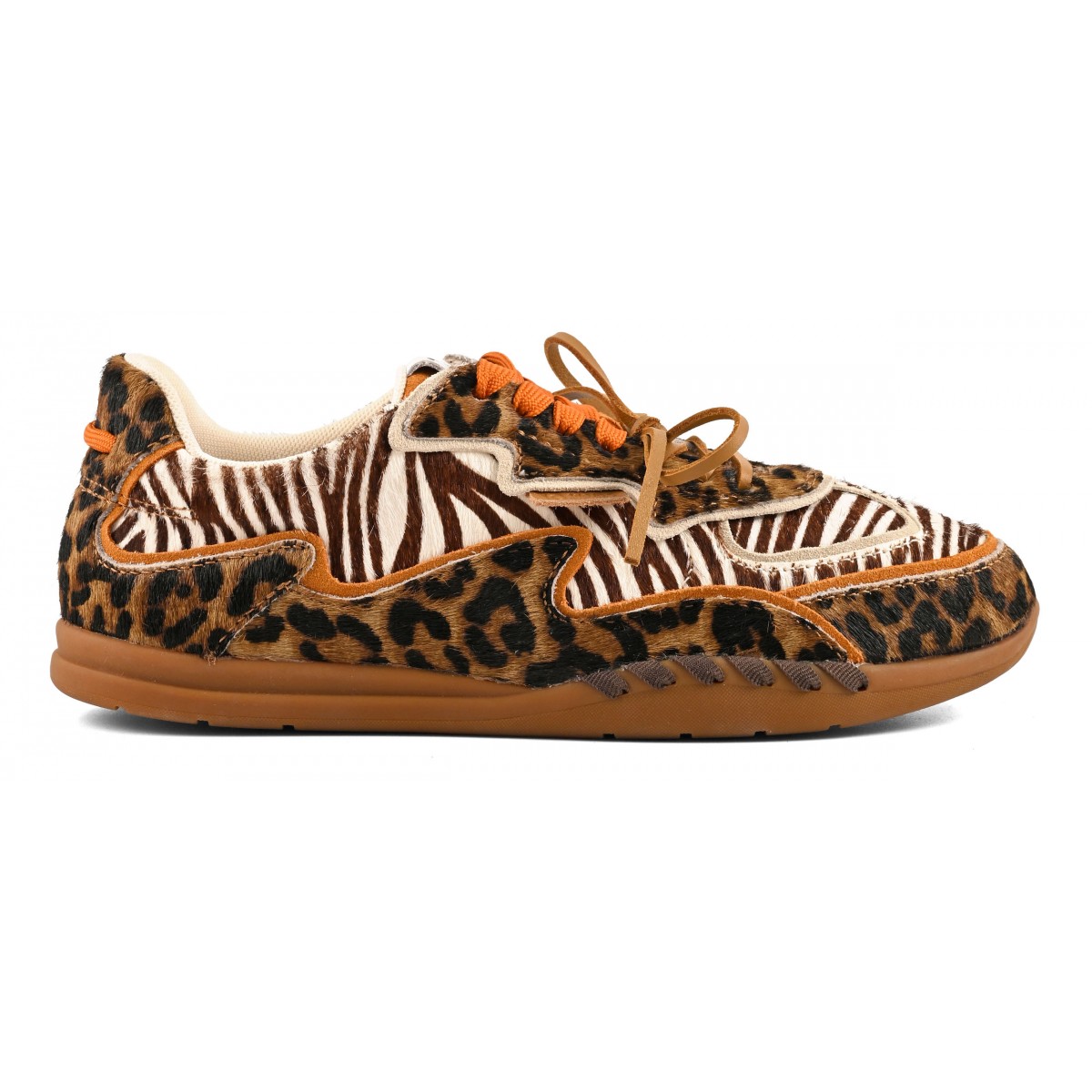 YAHI - Sneaker en cuir faÃ§on poulain