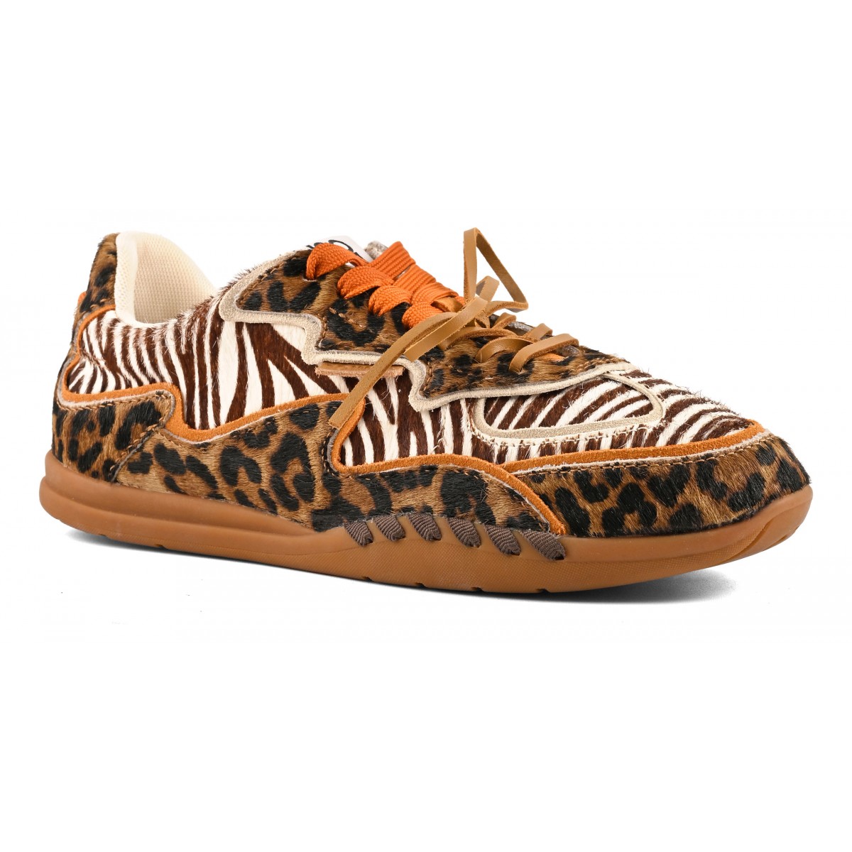 YAHI - Sneaker en cuir faÃ§on poulain