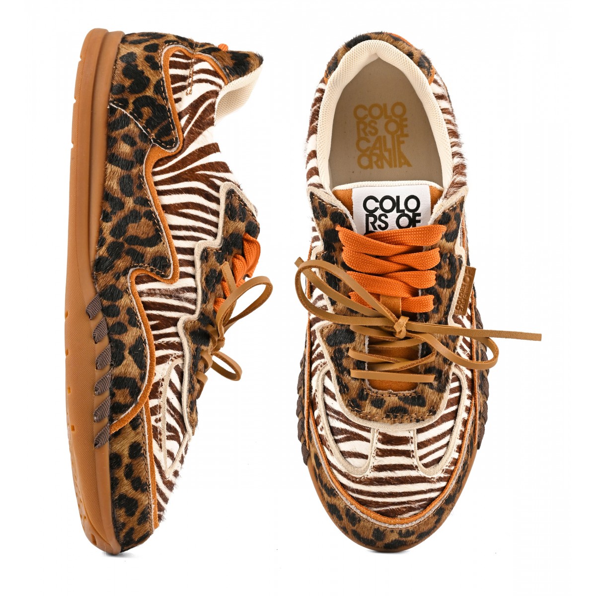 YAHI - Sneaker en cuir faÃ§on poulain