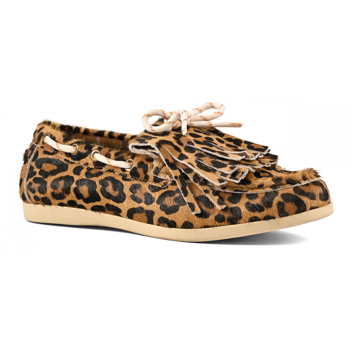 YUCCA - Mocassin en cuir faÃ§on poulain