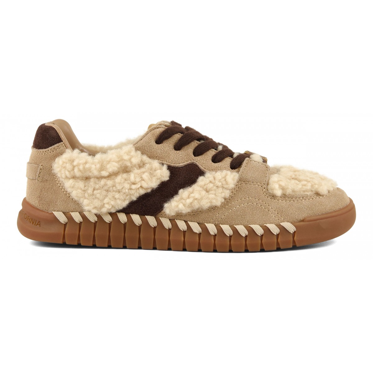TAHOE - Sneaker en cuir et fourrure teddy