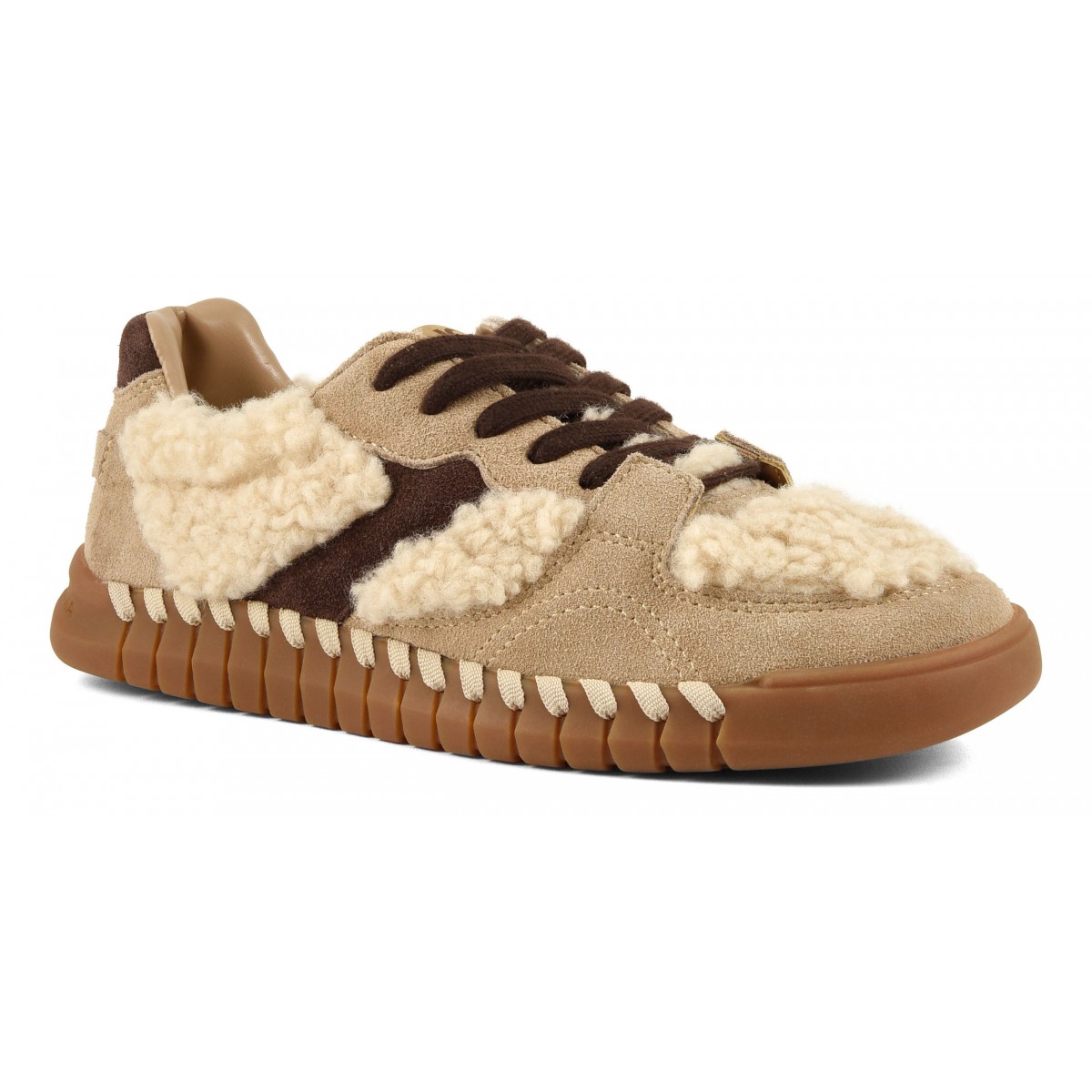 TAHOE - Sneaker en cuir et fourrure teddy