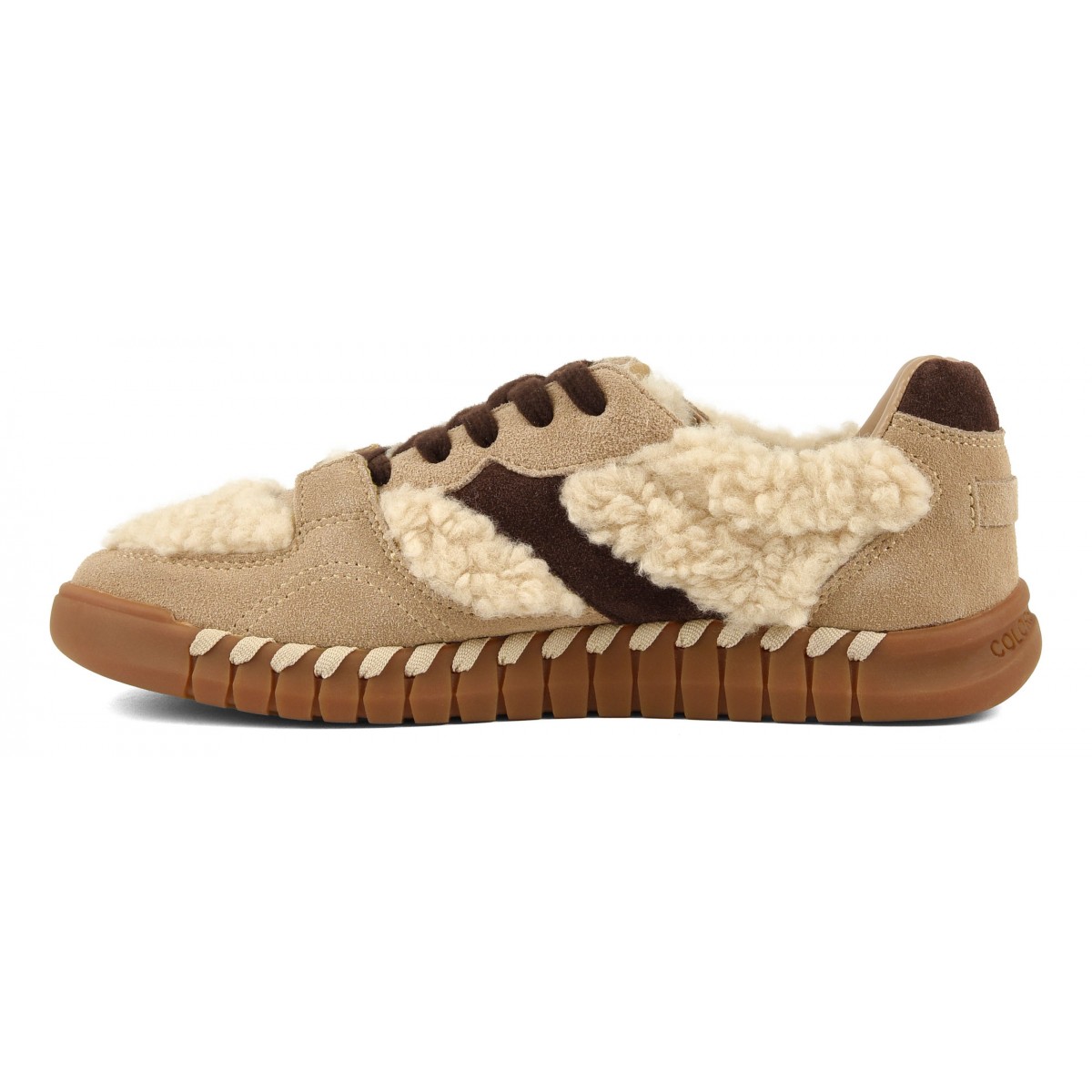 TAHOE - Sneaker en cuir et fourrure teddy